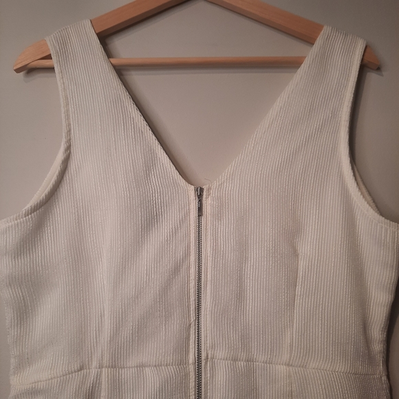 LUXE White Sleeveless Midi Dress with Lace - Picture 7 of 12